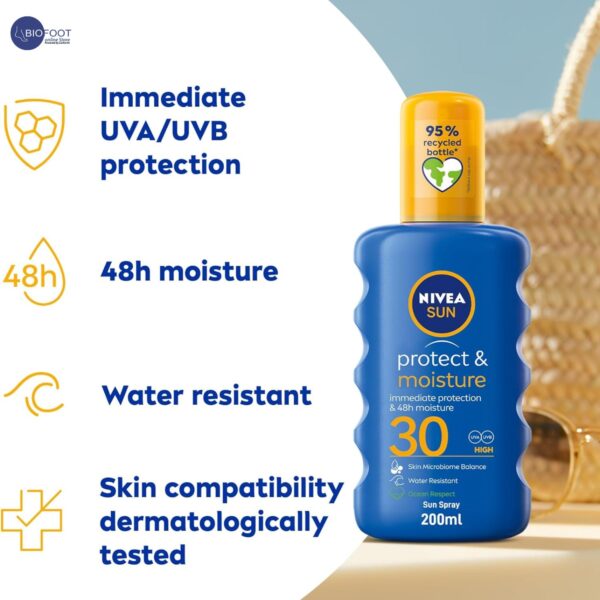 Nivea Sun Protect & Moisture 5in1 30 High 48H 200ml Spray - Image 4