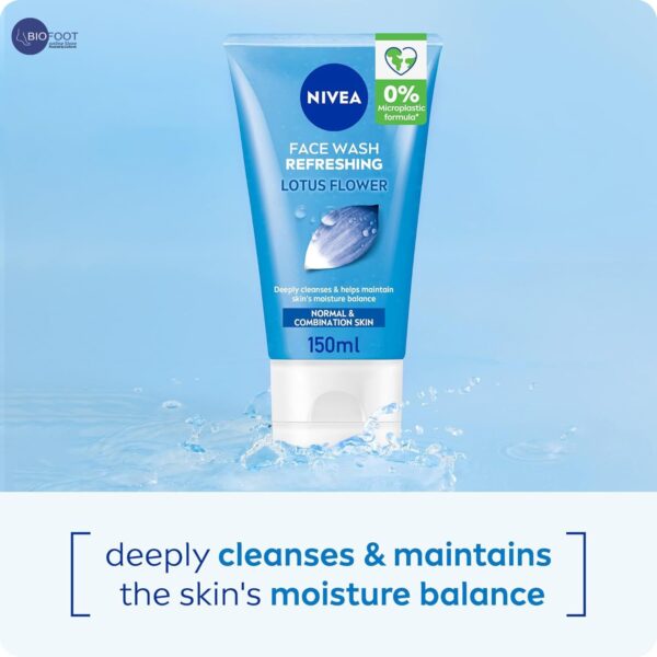 NIVEA Lotus Flower Refreshing Face Wash offer pack 2pcs of 150ml - Image 3