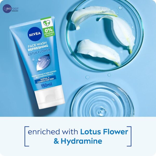 NIVEA Lotus Flower Refreshing Face Wash offer pack 2pcs of 150ml - Image 2