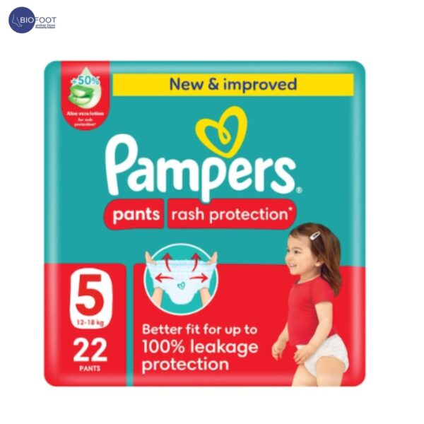 Pampers Pants Rash Protection with Aloe Vera Lotion Size 5 12-18 22 Pants