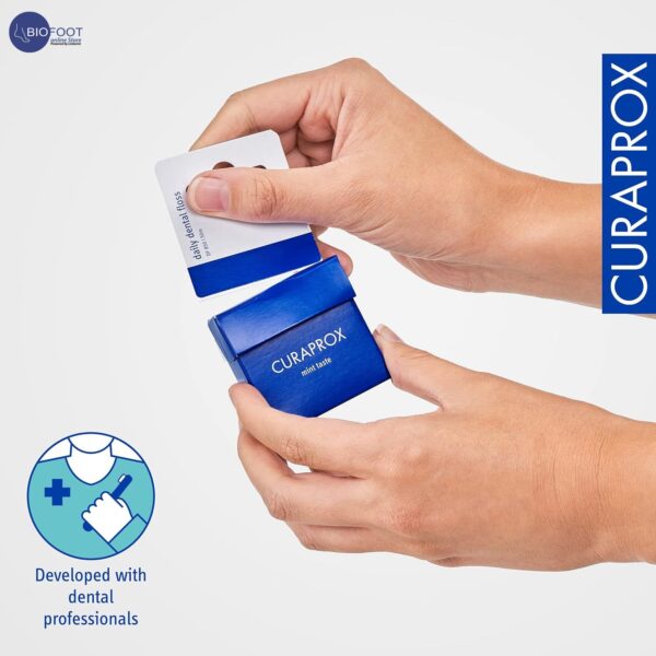 Curaprox Dental Floss DF 850 Daily Dental Floss Curen Microfibre Mint Flavour White 50 m - Image 3