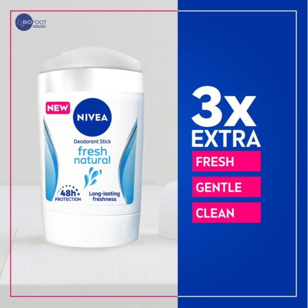 NIVEA Men Fresh Natural 48H Deodorant Stick 50ml - Image 3