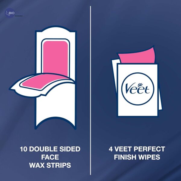 Veet Professional Hair Removal Easy-Gel Bikini & Underarms Wax Strips for Sensitive Skin Up To 28 Days Of Smoothness, 16 Wax Strips - Image 4