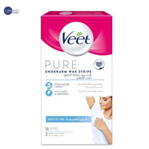 Veet Pure Underarm Wax Strips Sensitive 16pcs