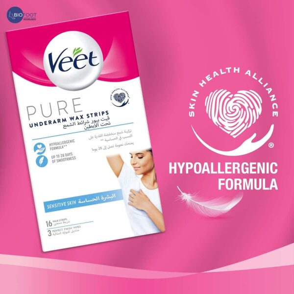 Veet Pure Underarm Wax Strips Sensitive 16pcs - Image 4