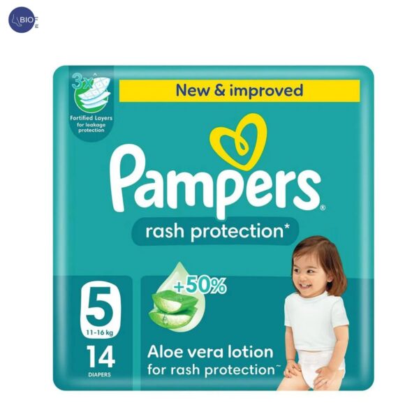 Pampers Rash Protection Taped , Size 5, 11-16kg 14Diapers