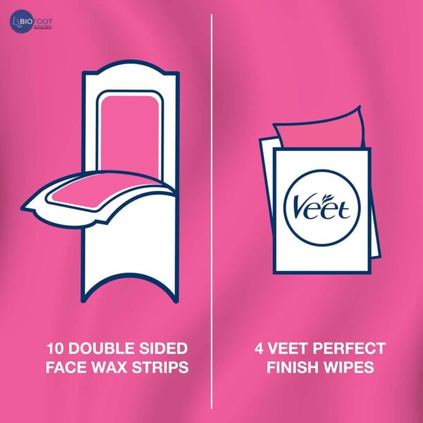 Veet Pure Face Wax Strips for Sensitive Skin – 20 Wax Strips - Image 3