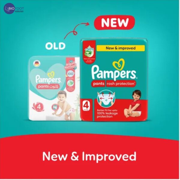 Pampers Pants Rash Protection with Aloe Vera Lotion Size 4, 9-14 kg 24 Pants - Image 2