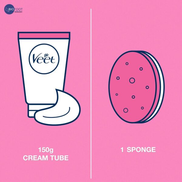 Veet Silk and Fresh In Shower Hair Removal Cream Body & Legs for Dry Skin, Shea Butter & Lily Fragrance – 150g - Image 5