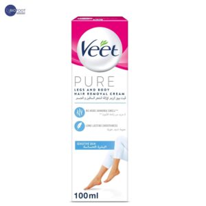 Veet Pure Legs and Body Hair Removal Cream for Sensitive Skin  100ml