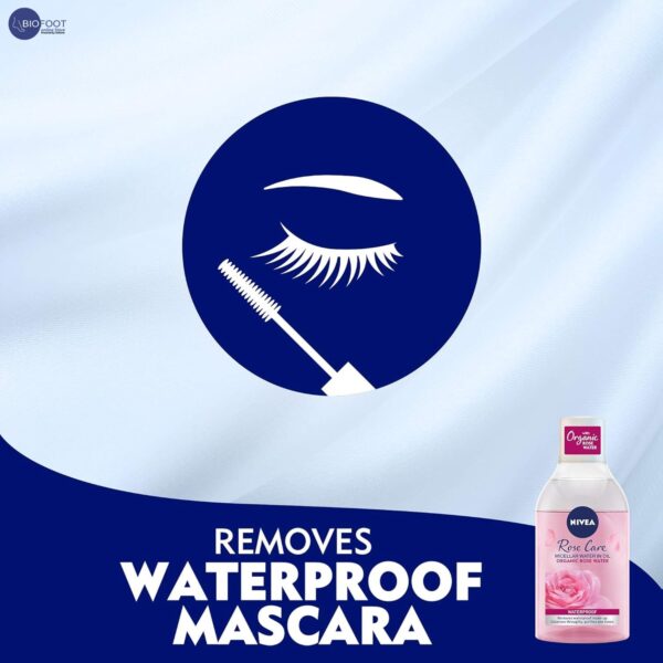 NIVEA Face Micellar Water, Makeup Remover, Rose Care with Organic Rose, All Skin Types, 400ml - Image 3