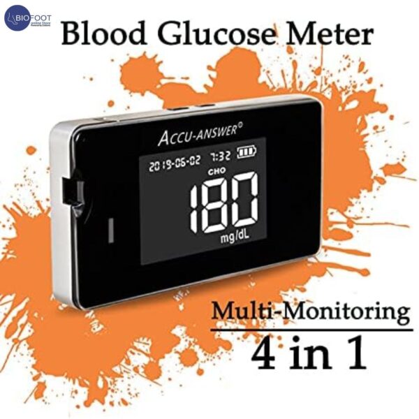 Accu Answer Multi Monitoring System Cholesterol, Glucose, Hemoglobin & Uric Acid Blood Test Meter - Image 2