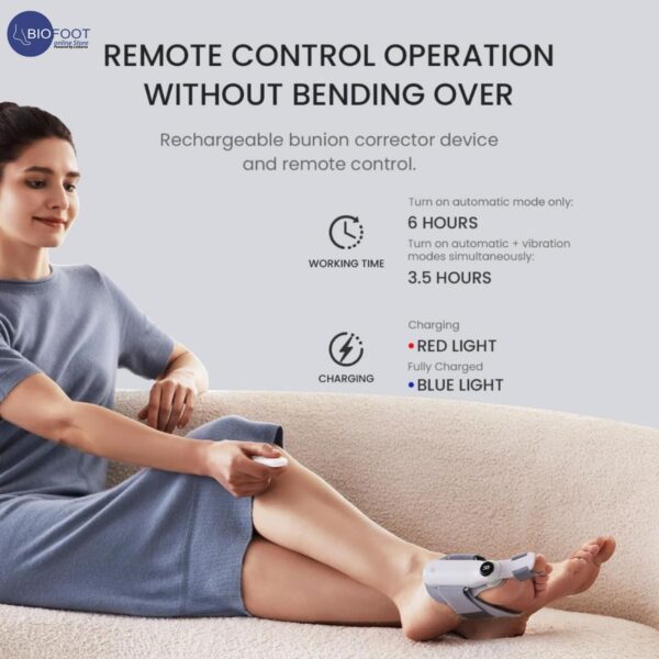 Electric Bunion Corrector, Wireless Big Toe Straightener | 5 Smart Dynamic Air Pressure Training Modes for Hallux Valgus, Adjustable Orthopedic Bunion Brace, Hammer Toe Splint for Pain Relief, 1pc L/R, 500mAh Battery | MONE CorrStage Pro-21-A - Image 2