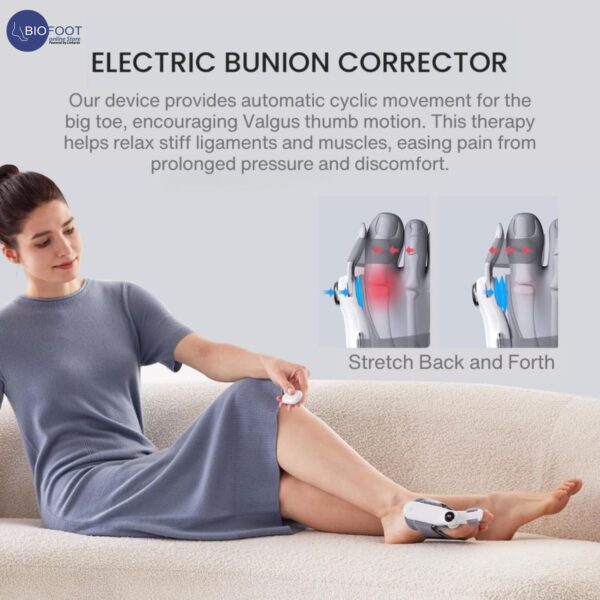 Electric Bunion Corrector, Wireless Big Toe Straightener | 5 Smart Dynamic Air Pressure Training Modes for Hallux Valgus, Adjustable Orthopedic Bunion Brace, Hammer Toe Splint for Pain Relief, 1pc L/R, 500mAh Battery | MONE CorrStage Pro-21-A - Image 9