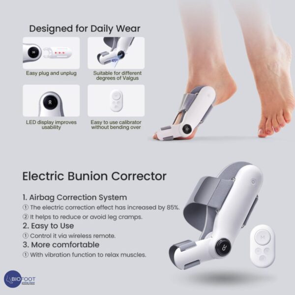 Electric Bunion Corrector, Wireless Big Toe Straightener | 5 Smart Dynamic Air Pressure Training Modes for Hallux Valgus, Adjustable Orthopedic Bunion Brace, Hammer Toe Splint for Pain Relief, 1pc L/R, 500mAh Battery | MONE CorrStage Pro-21-A - Image 3