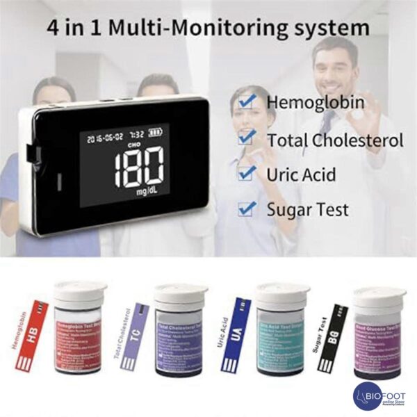 Accu Answer Multi Monitoring System Cholesterol, Glucose, Hemoglobin & Uric Acid Blood Test Meter - Image 4