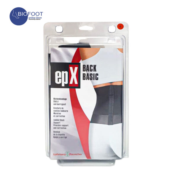 Velpeau EPX Back Brace Support Basic Stabilising lumbar orthosis with insert and tensioning straps, Black