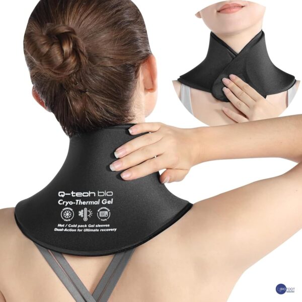 Q-Tech Cryo-Thermal Sleeves Solid Silicone Gel, Hot and Cold Pack for Neck Rehabilitation