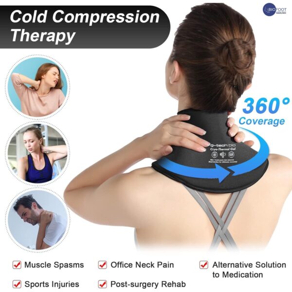 Q-Tech Cryo-Thermal Sleeves Solid Silicone Gel, Hot and Cold Pack for Neck Rehabilitation - Image 4