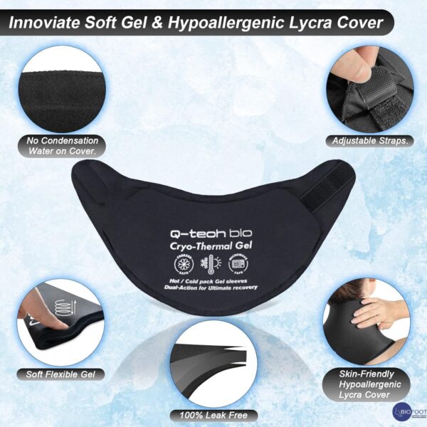 Q-Tech Cryo-Thermal Sleeves Solid Silicone Gel, Hot and Cold Pack for Neck Rehabilitation - Image 3
