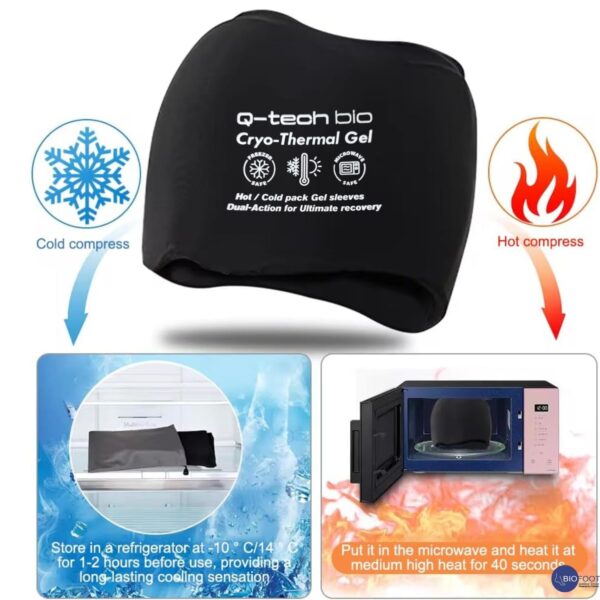 Q-Tech Cryo-Thermal Sleeves Solid Silicone Gel, Hot and Cold Pack for Head Rehabilitation - Image 4