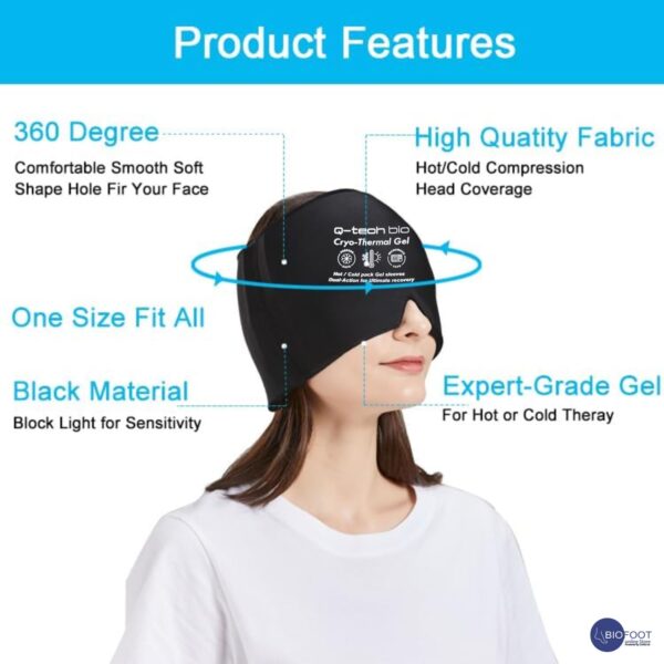 Q-Tech Cryo-Thermal Sleeves Solid Silicone Gel, Hot and Cold Pack for Head Rehabilitation - Image 2
