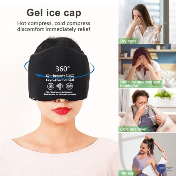 Q-Tech Cryo-Thermal Sleeves Solid Silicone Gel, Hot and Cold Pack for Head Rehabilitation - Image 3