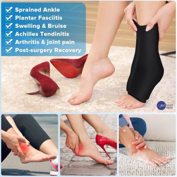 Q-Tech Cryo-Thermal Sleeves Solid Silicone Gel, Hot and Cold Pack for Ankle Rehabilitation - Image 4