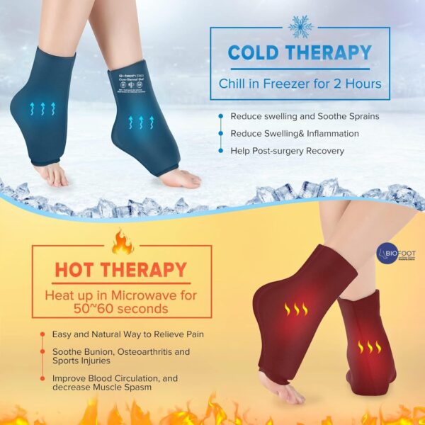 Q-Tech Cryo-Thermal Sleeves Solid Silicone Gel, Hot and Cold Pack for Ankle Rehabilitation - Image 5