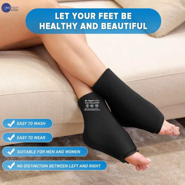 Q-Tech Cryo-Thermal Sleeves Solid Silicone Gel, Hot and Cold Pack for Ankle Rehabilitation - Image 2