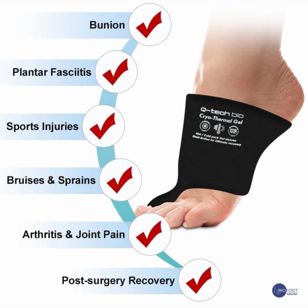 Q-Tech Cryo-Thermal Sleevesl Solid Silicone Gel, Hot and Cold Pack for Bunion Rehabilitation - Image 3