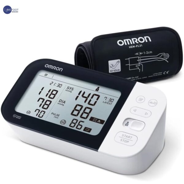 OMRON M7 Intelli IT Upper Arm AFiB Blood Pressure Monitor, 2 Users data, Clinically Validated Supports Diabetics, Large Cuff 22-42cm Automatic Smart Home BP Machine Bluetooth App