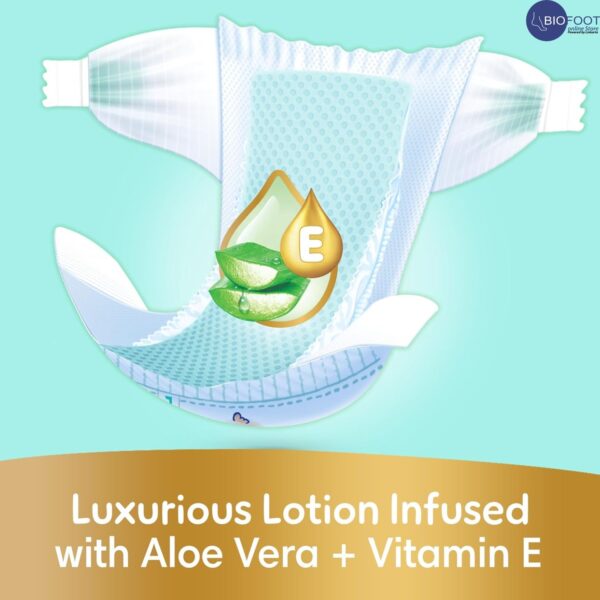 Pampers Ultimate Comfort Taped Diapers, Size 2, 3-8kg, Lotion infused with Aloe Vera and Vitamin E, x1000 Leak Locks Technology for Leakage Protection, MIP, 46 Count - Image 4