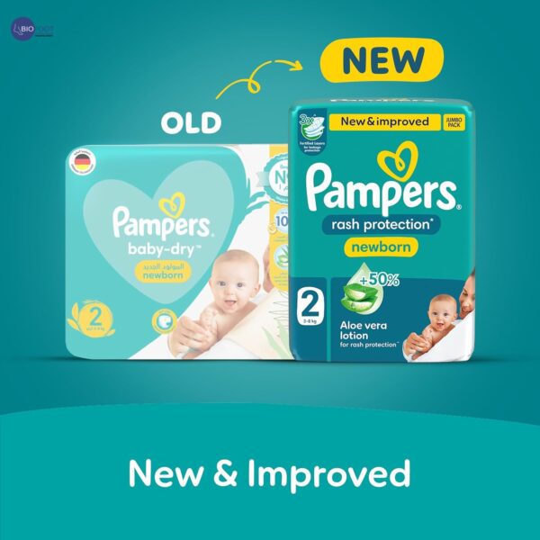 Pampers New Born Taped - Rash Protection, Size 2,  3-8 kg, Carry Pack, 23 Count - Image 2