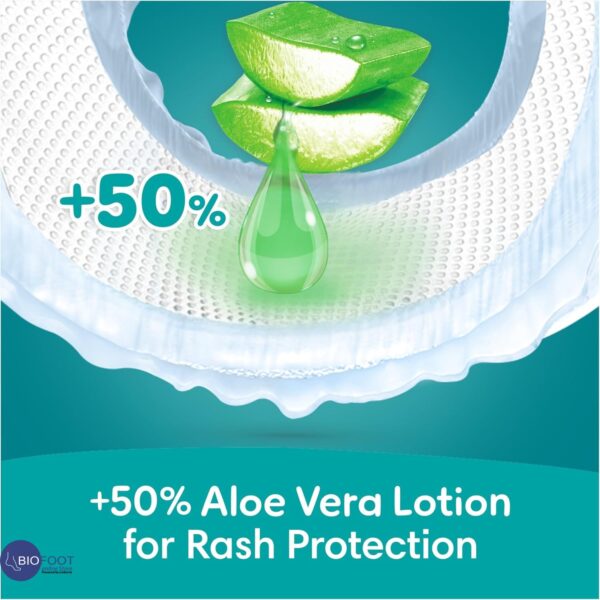 Pampers Rash Protection Taped Diapers, Size 6, 13+kg, +50% Aloe Vera Lotion for Rash Protection, 3x Fortified Layers for Leakage Protection, Giant Pack, 46 Count - Image 4