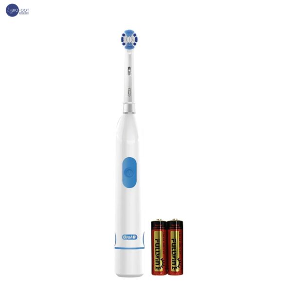 Oral-B  Revolution DB 400.010 Battery Powered Toothbrush 2 Minutes Timer, Remove Plaque with Deeper Reach between teeth, Soft Rubberized Ergonomic Handle 2D Cleaning - White - Image 4