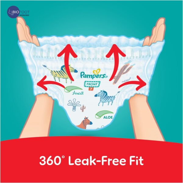 Pampers Rash Protection Pants Diapers, Size 6, 16+kg, +50% Aloe Vera Lotion, 360° Leak-Free Fit for up to 100% Leakage Protection, Value Pack, 19 Count - Image 3