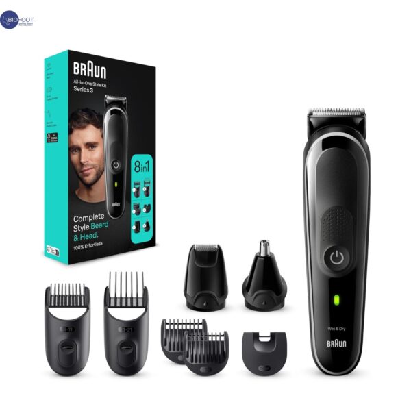 Braun MGK 3440 8 in 1 Style Kit 3, Multi Grooming Kit for Beard and Hair Grooming, Curated Tools for Beard Trimming, Precision Shaving, and Hair Clipping - Image 3