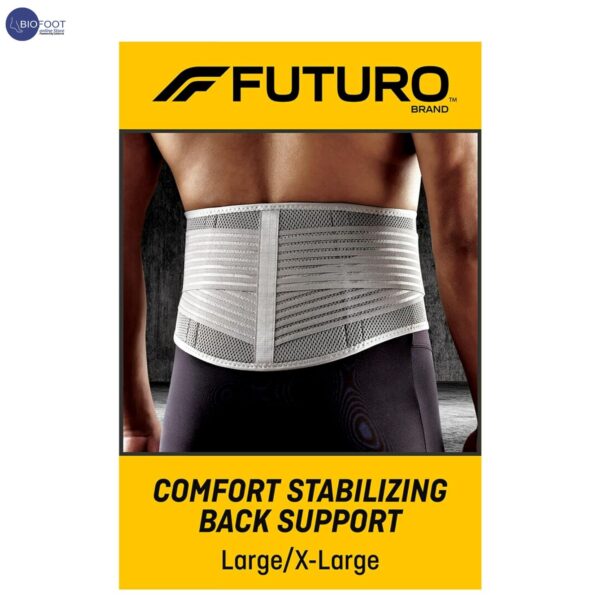 Futuro Comfort Stabilizing Back Support,Support cushion pads help target sore,Aching muscles,Firm support, Grey - Image 6