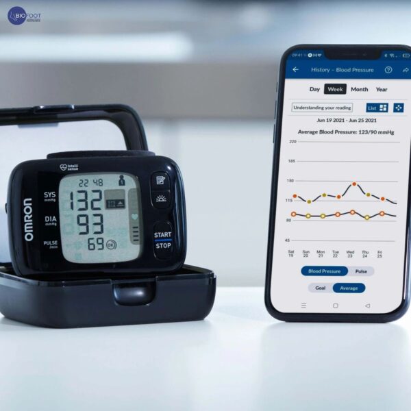 OMRON RS7  Intelli IT Automatic Wrist Blood Pressure Monitor for Home Use or on The Go - Clinically Validated BP Monitor Including Use on Obese People, Blood Pressure Machine with Free Smartphone App and Positioning Sensor - Image 3