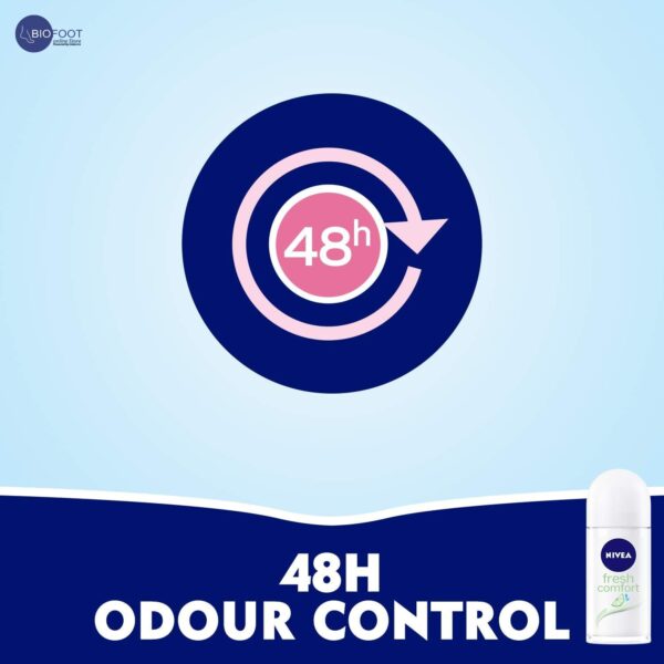 Nivea Deodorant Fresh Comfort 48H Roll On 50ml - Image 4