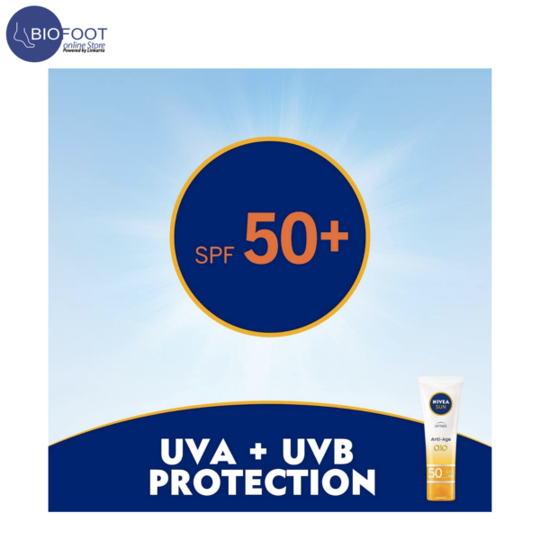NIVEA Sun Anti Age Q10 50High cream for Normal and Dry Skin 50ml - Image 6