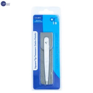 Or Bleu CT-409C Square Tip Tweezers (Satin Finish)