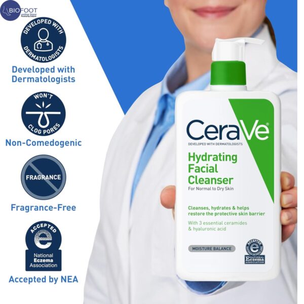 CeraVe Hydrating Facial Cleanser 237ml - Image 3
