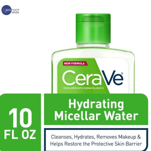 CeraVe Micellar Water, Hydrating Facial Cleanser & Eye Makeup Remover 296ml - Image 3