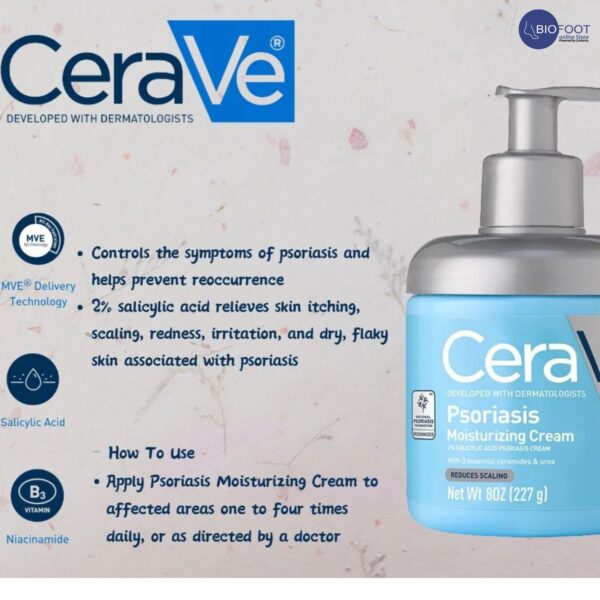 CeraVe Moisturizing Cream For Psoriasis Treatment 277g - Image 4