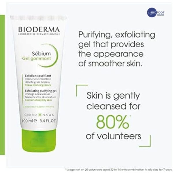 Bioderma Sebium Exfoliating Purifying Gel Combination to Oily Skin, 100ml - Image 4
