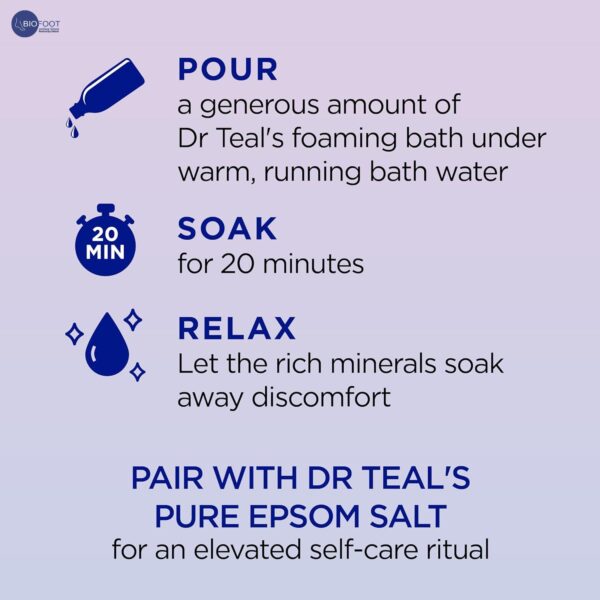 Dr Teal's Foaming Bath Lavender & Chamomile Essential Oil Blend 1000ml - Image 3