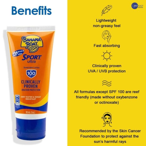 Banana Boat Sport Ultra SPF100 Sunscreen Lotion 90ml - Image 6