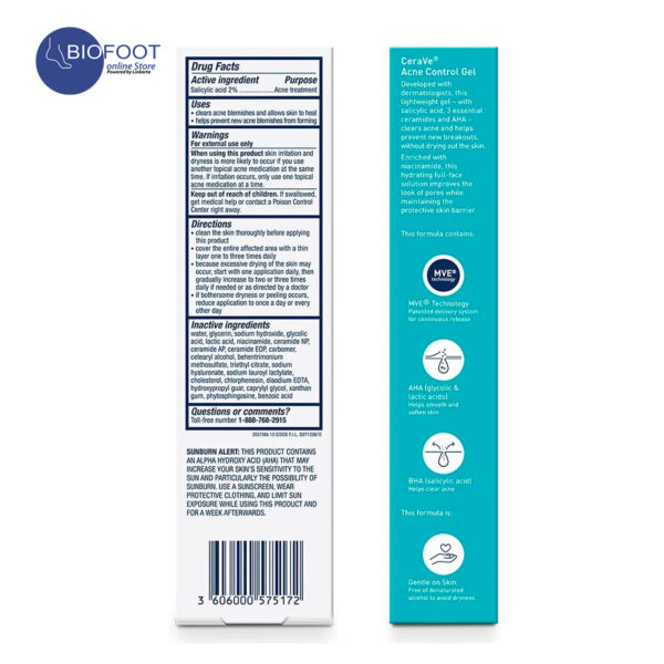 CeraVe Acne Control Gel 2% Salicylic Acid Acne Treatment 40ml - Image 2
